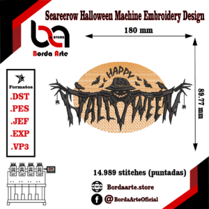 Scarecrow Halloween Machine Embroidery Design