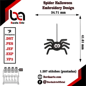 Spider Halloween Embroidery Design